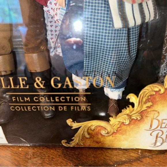 Disney Belle and Gaston Dolls in Blue and Red Outfits - Picture 3 of 4